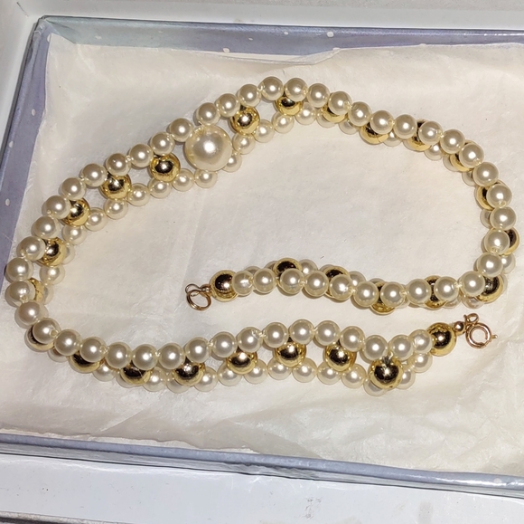 Woven Pearl Choker Necklace - Picture 6 of 10